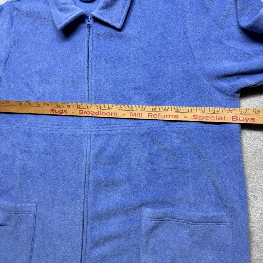 L.L. Bean Robe Housecoat Womens XL Winter Fleece Zip Front Larkspur Blue NEW - Picture 7 of 8